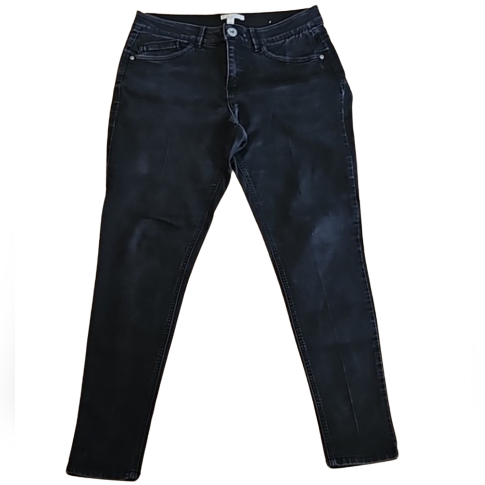 Dana Buchman Black Skinny Jeans size 10 Wide Elastic Waistband Stretch D-2209